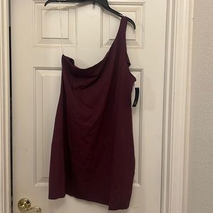 Brand new with tags, Burgundy, one shoulder cocktail dress
